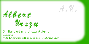 albert urszu business card